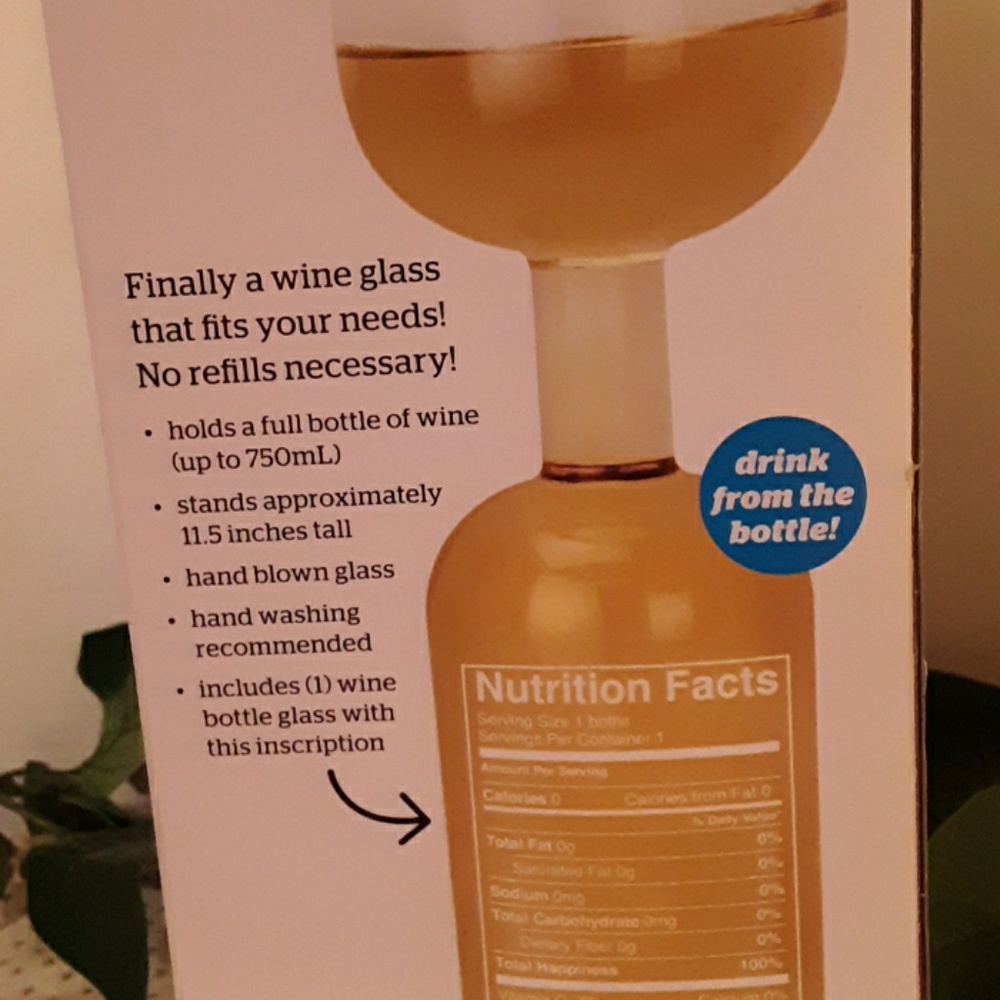 NIB Wine Bottle Glass - Picture 3 of 4